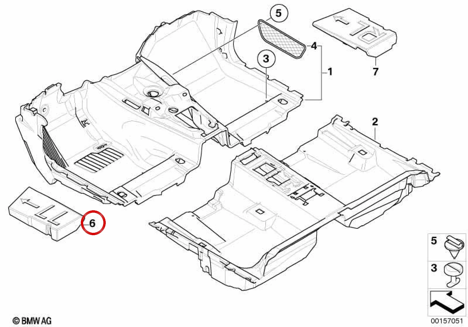 BMW X3 E83 Ön Sol Paspas 51477051375