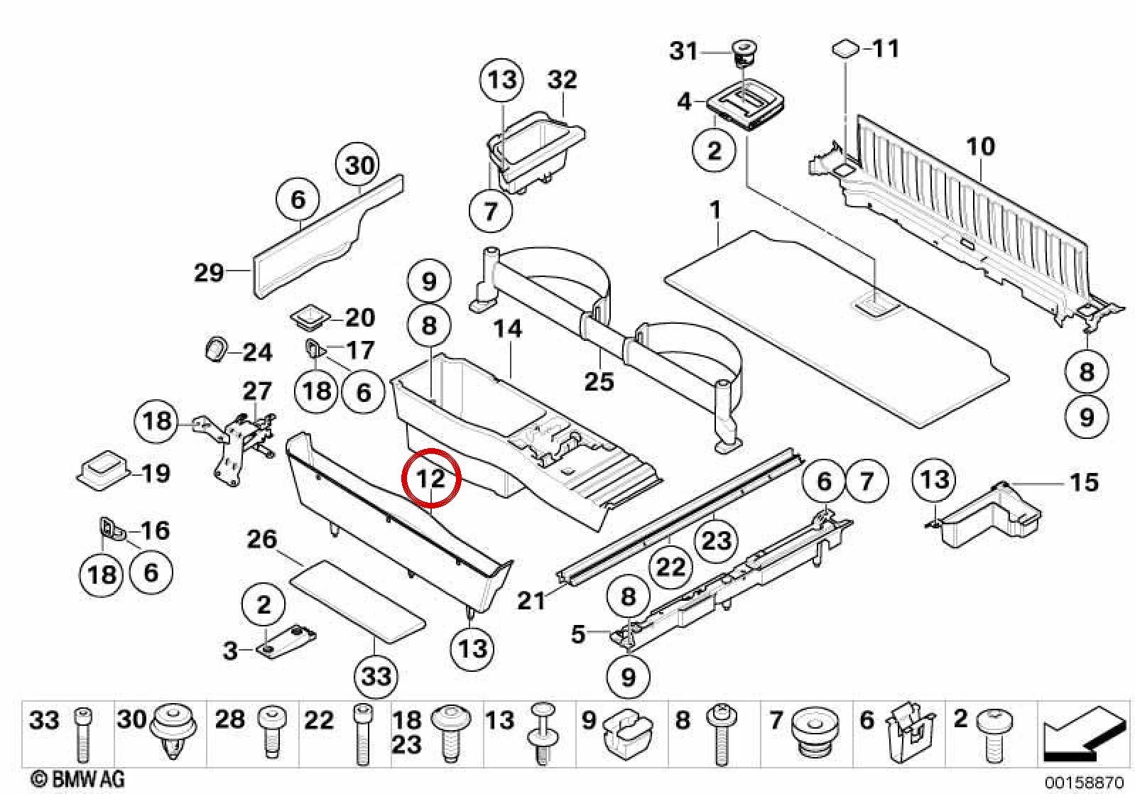BMW E70 E71 F15 F85 Bagaj Bölmesi Örtü Tablası 51477145988