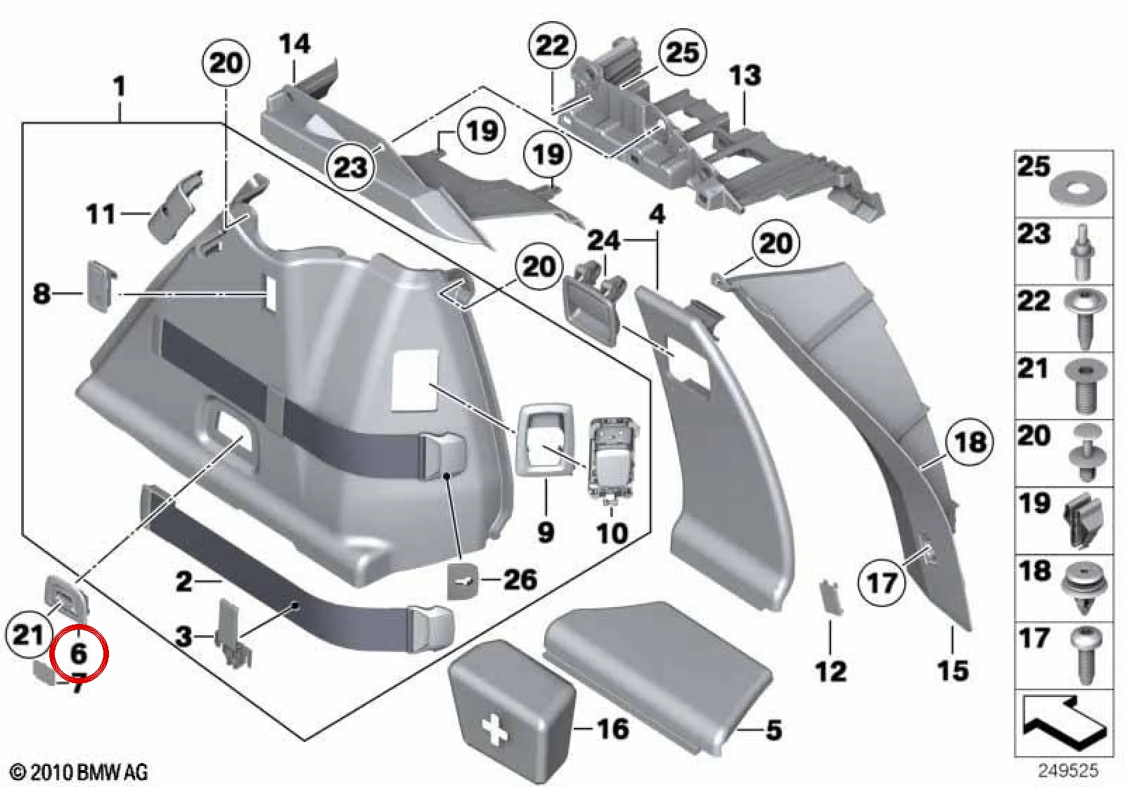 BMW 5 Serisi F07 F11 Bagaj Bağlama Halkası 51477237602