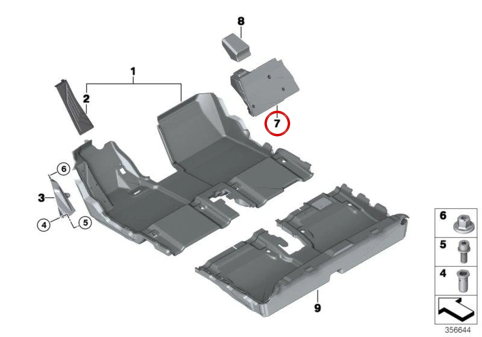 BMW i Serisi I01 Yolcu Ayak Dayama Paspası 51477288505