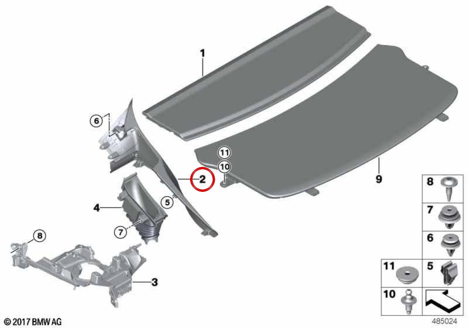 BMW 4 Serisi F36 Sağ Yan Kapak Kaplaması Siyah 51477337198