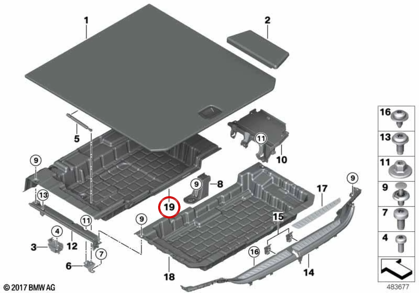 BMW 6 Serisi G32 Bagaj Boşluğu Ön Kaplaması 51477377723