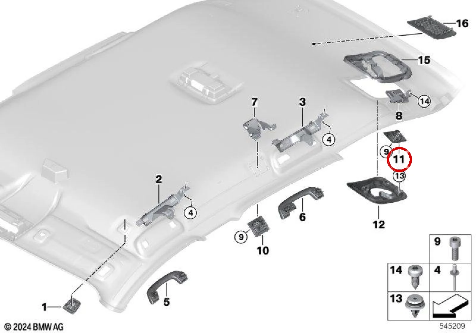 BMW X1 F48 Arka Sağ Ayırma Filesi Kapağı Gri 51477378630