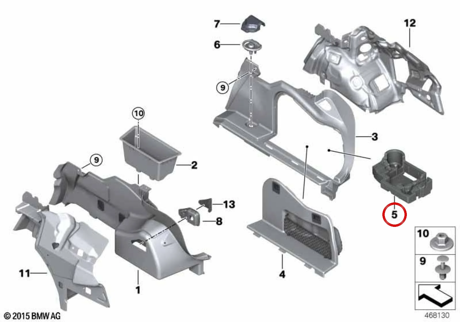BMW 3 Serisi F30 F31 Lastik Tamir Seti Saklama Tablası 51477402971