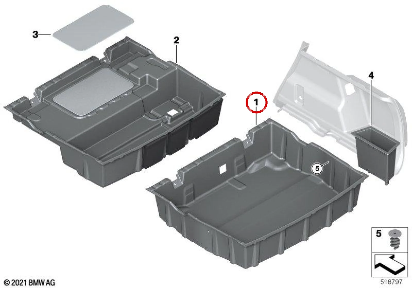BMW X1 F48 Bagaj Düzenleyici Tepsi 51477425350