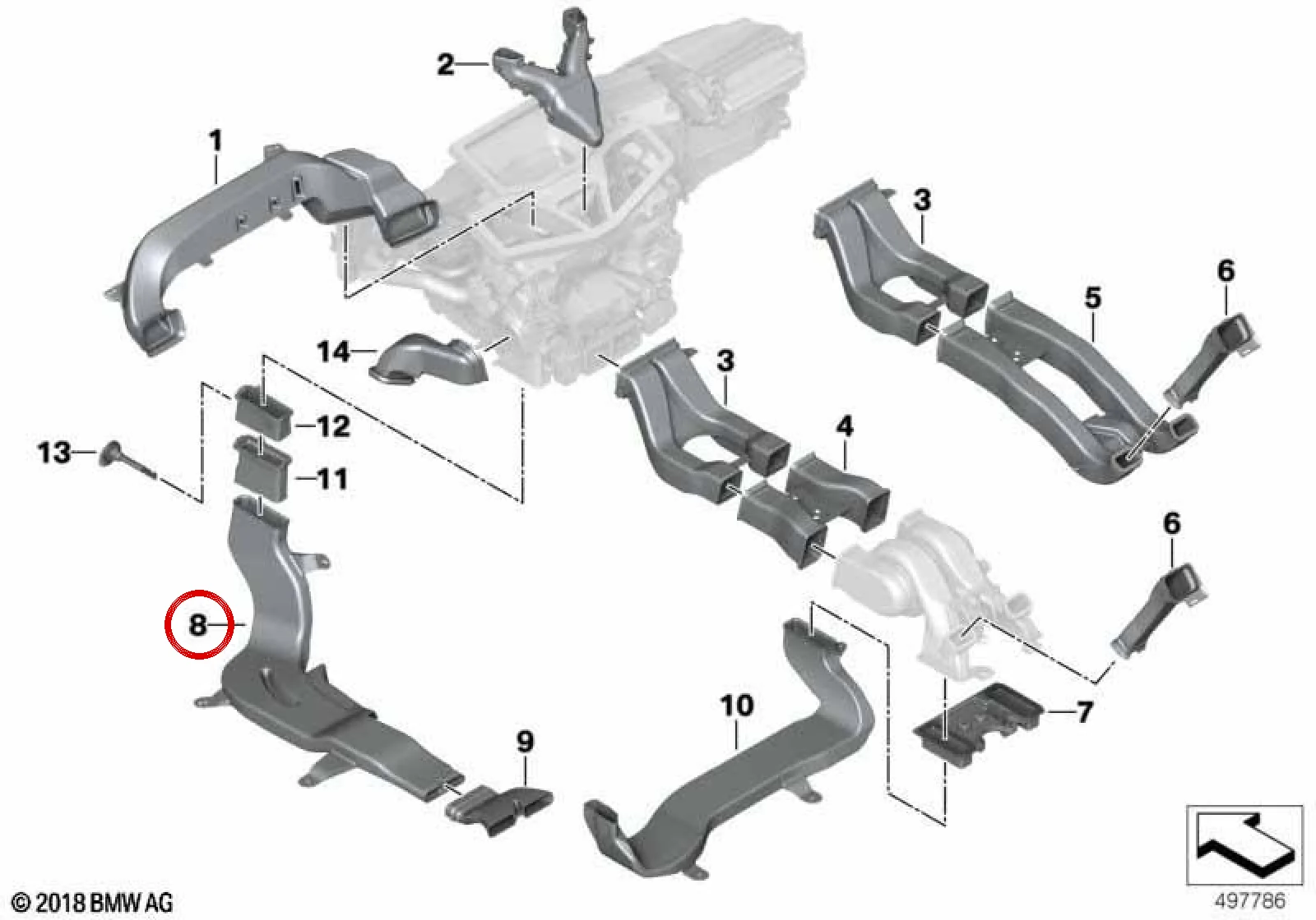 BMW G05 G06 G07 Bagaj Bölmesi Arka Sol Hava Kanalı 51477434329