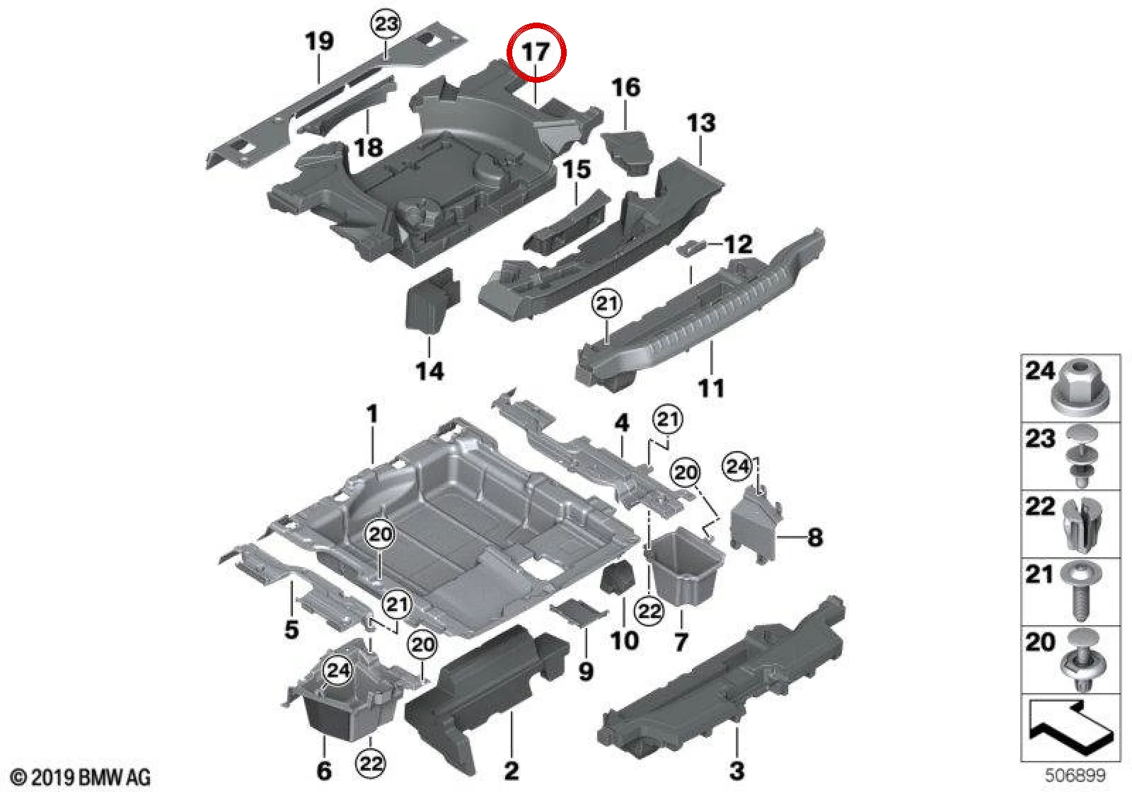 BMW F97 F98 G01 G02… Ön Stepne Yuvası Braketi 51477440140