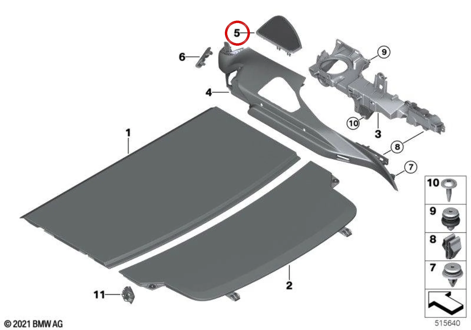 BMW 6 Serisi G32 Arka Sağ Hoparlör Izgarası 51477445478