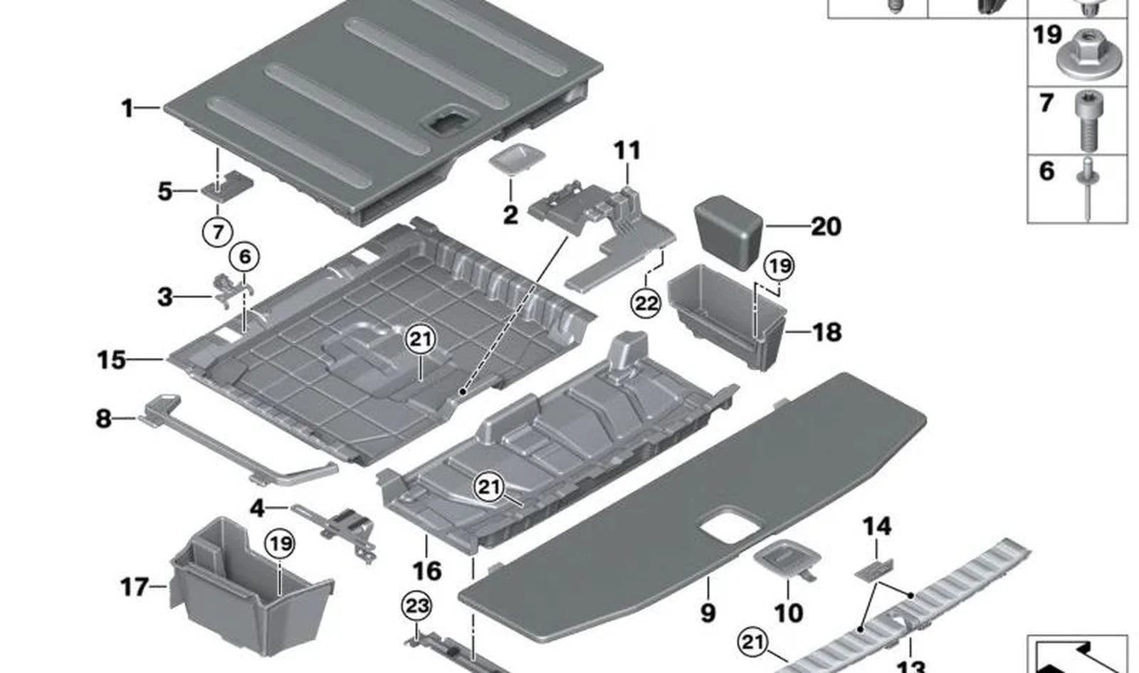 BMW 3 Serisi G21 Bagaj Arka Yerleştirme Tablası 51477450648