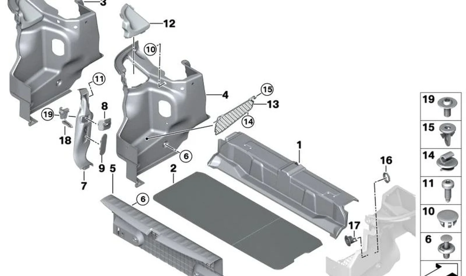 BMW MINI F57 Bagaj Tutma Filesi Kılavuzu 51477473748