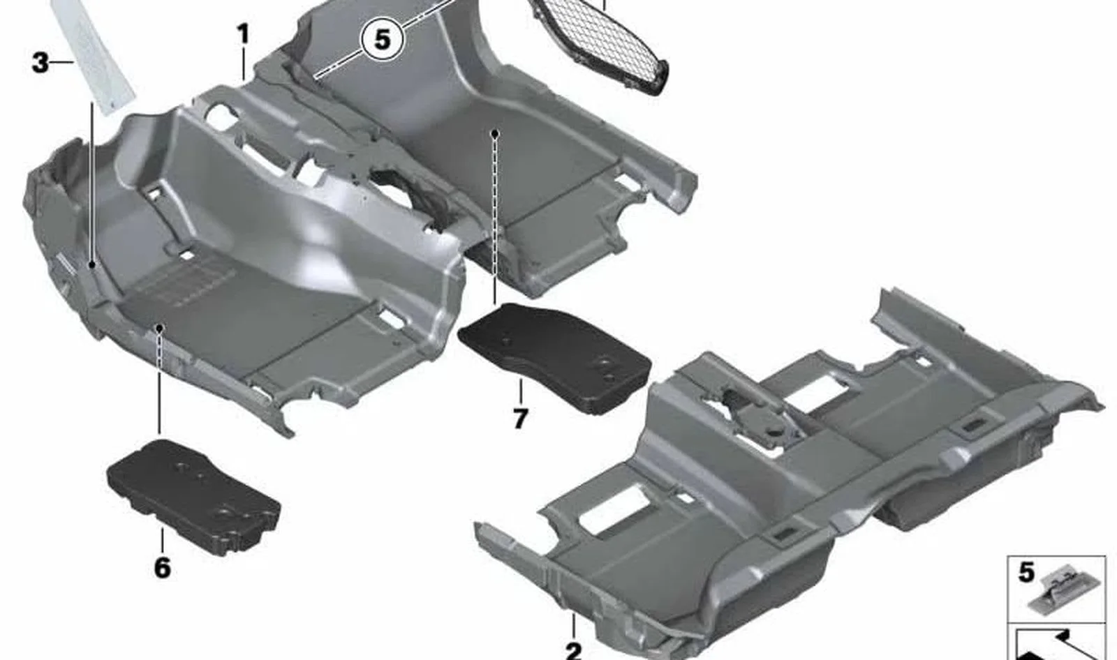 BMW 5 Serisi F10 Antrasit Ön Zemin Döşemesi 51478050648