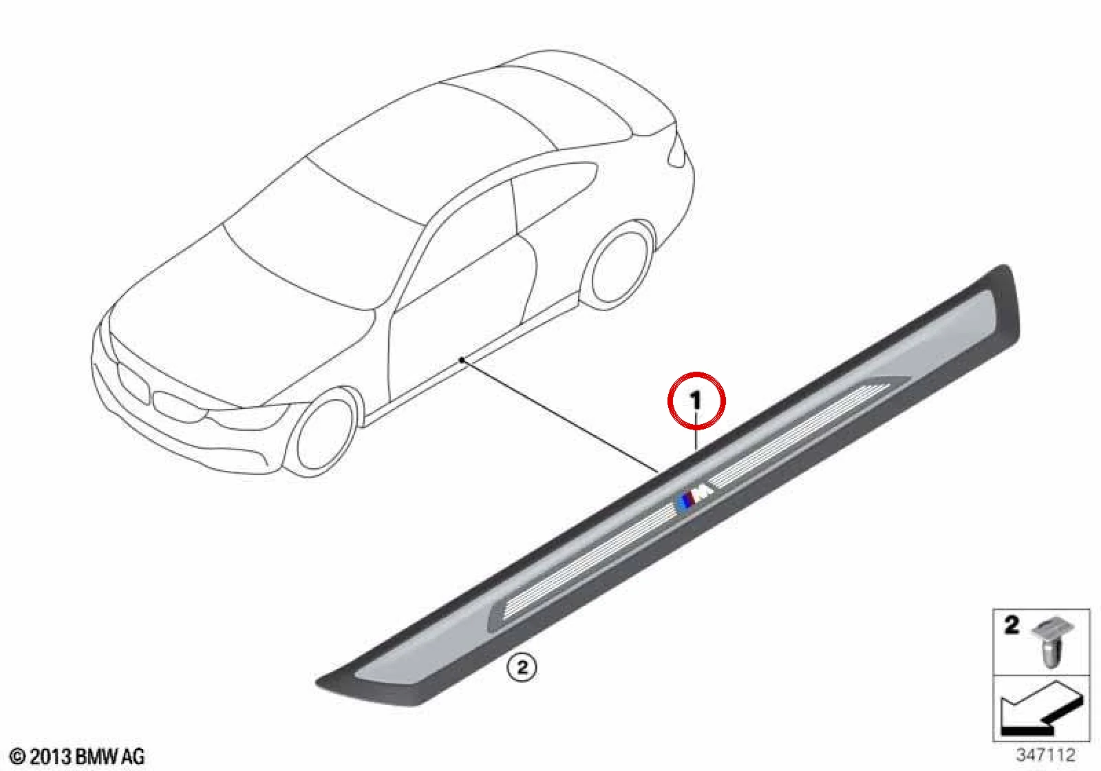 BMW 4 Serisi F32 M Tasarımlı Ön Kapı Eşik Çıtası 51478054525