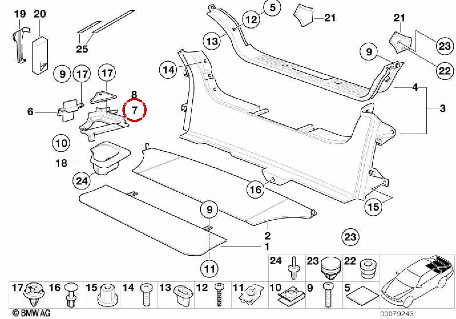 BMW 3 Serisi E36 Bagaj Sol Kaplama Braketi 51478399263