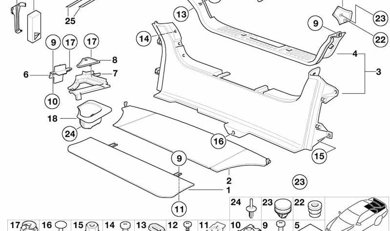 BMW 3 Serisi E36 Sağ Kaplama Tutucusu 51478400378