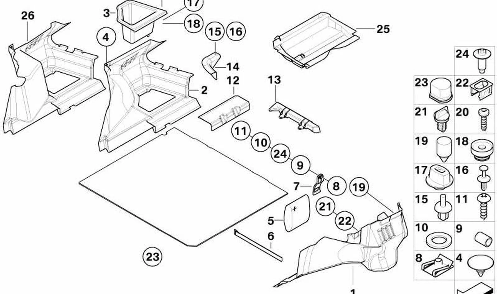 BMW 3 Serisi E36 Sol İç Yan Kaplama 51478401855