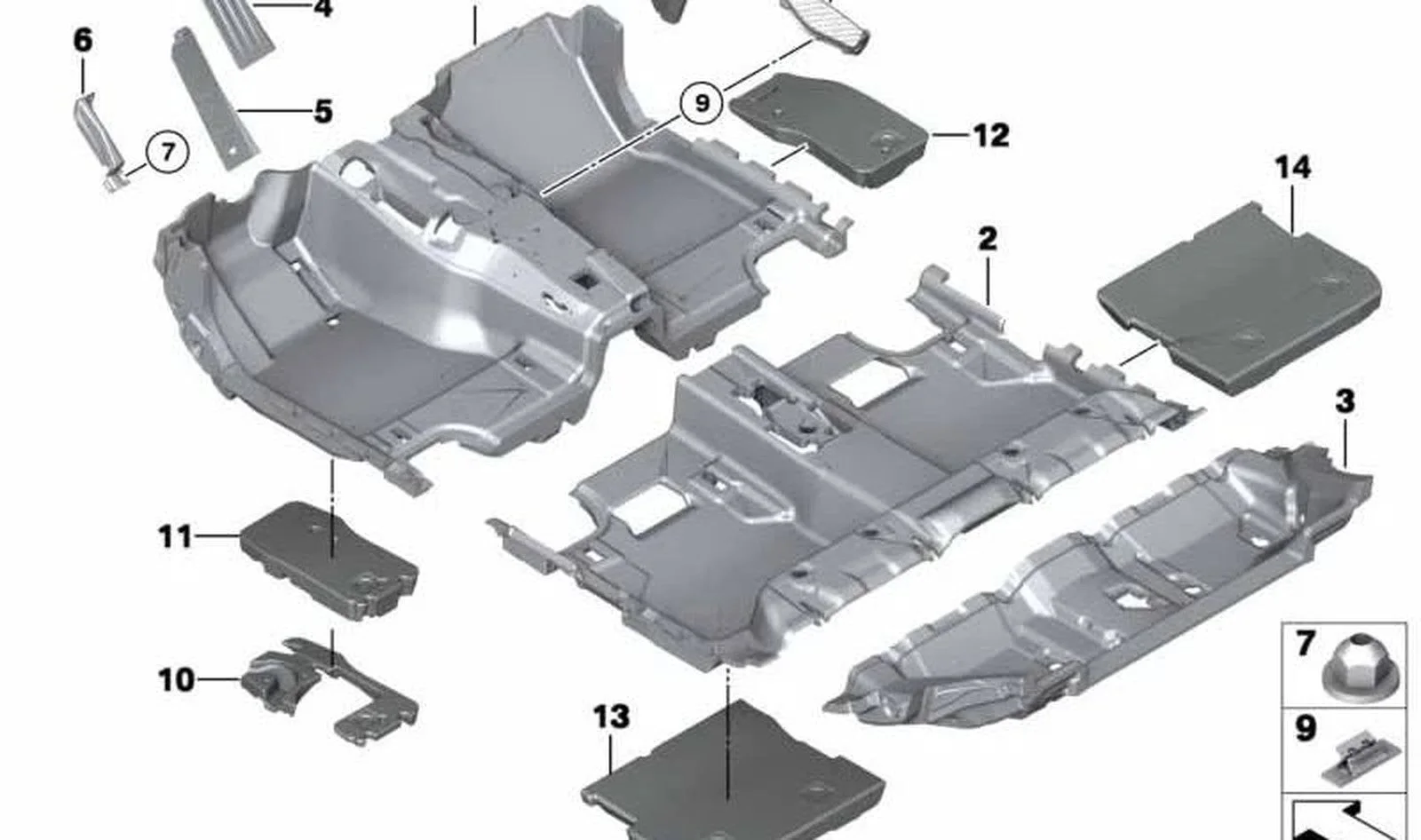BMW F02 F04 F07 F10… Ön Sol İç Taban Halısı Parçası 51479178329