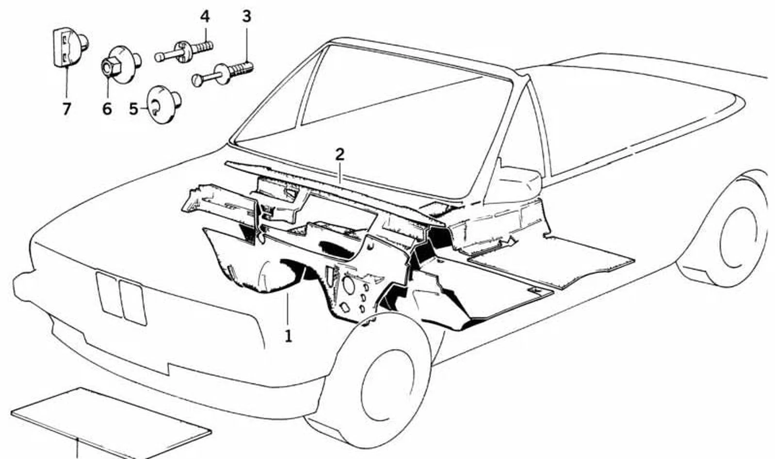 BMW 3 Serisi E30 Motor Alın Sacı Ses Yalıtımı 51481916447