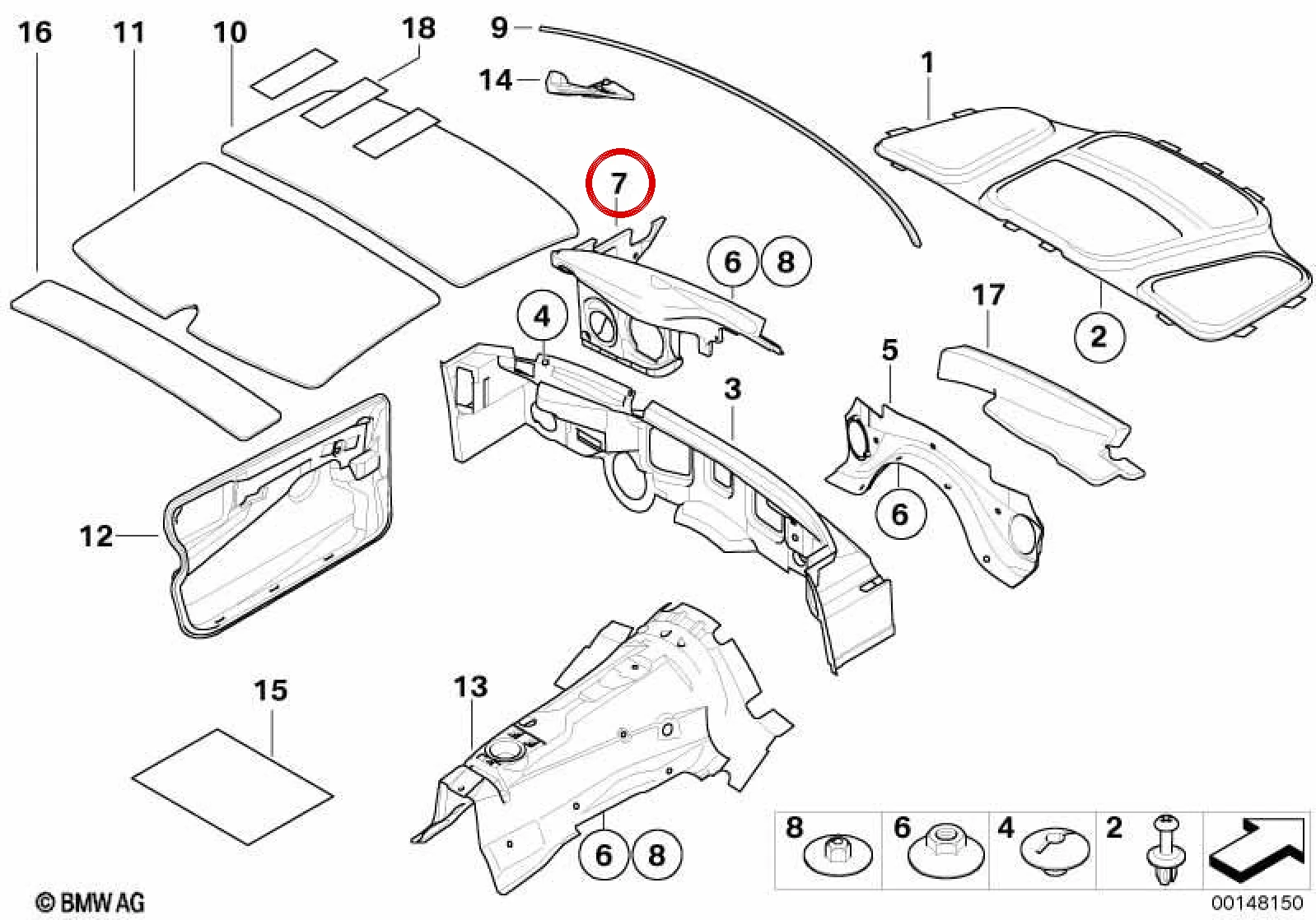 BMW E60 E61 E63 E64 Sağ Motor Ses Yalıtım Paneli 51487049180
