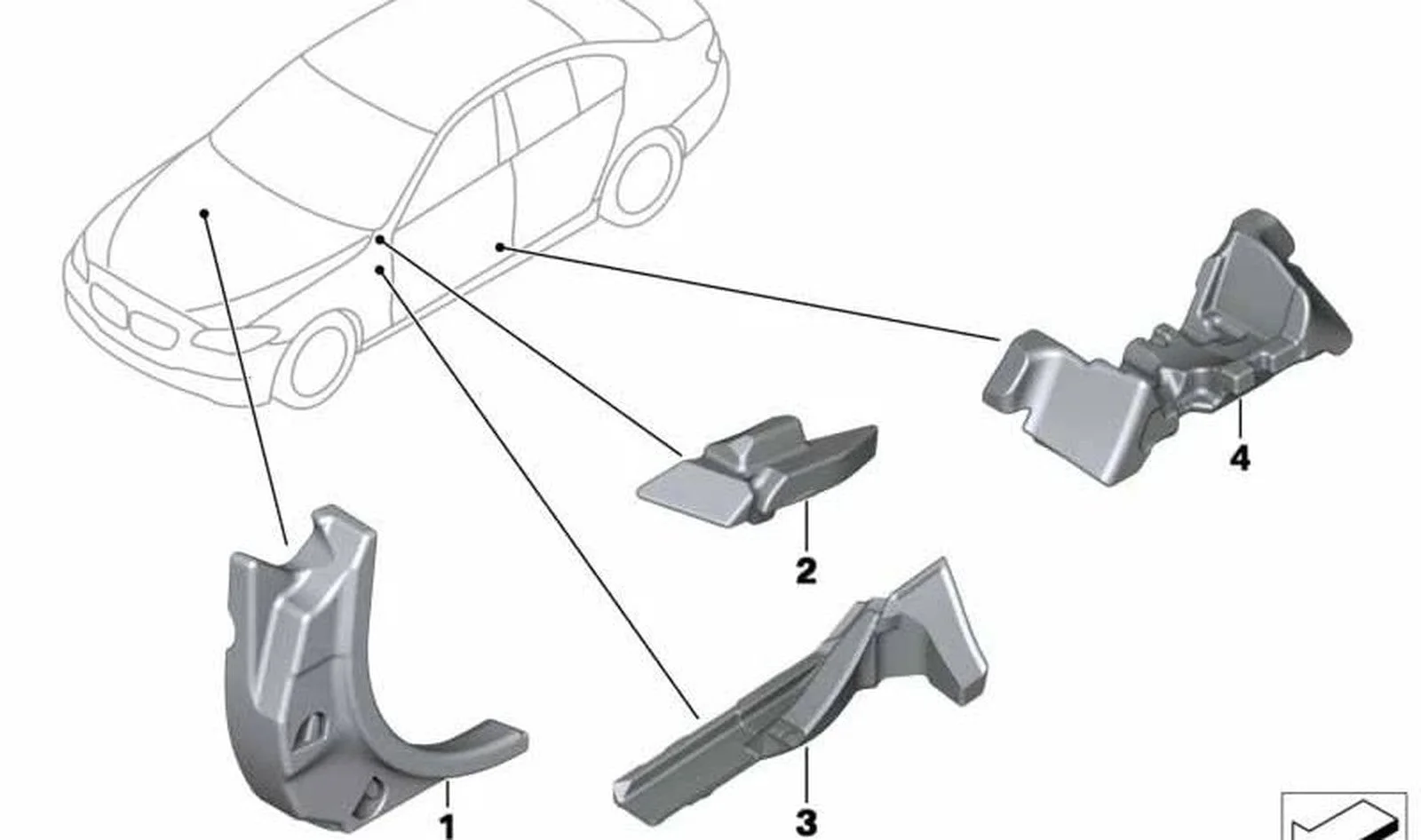 BMW 5 Serisi F10 F11 F18 Sağ A Direği Ses Yalıtımı 51487269728