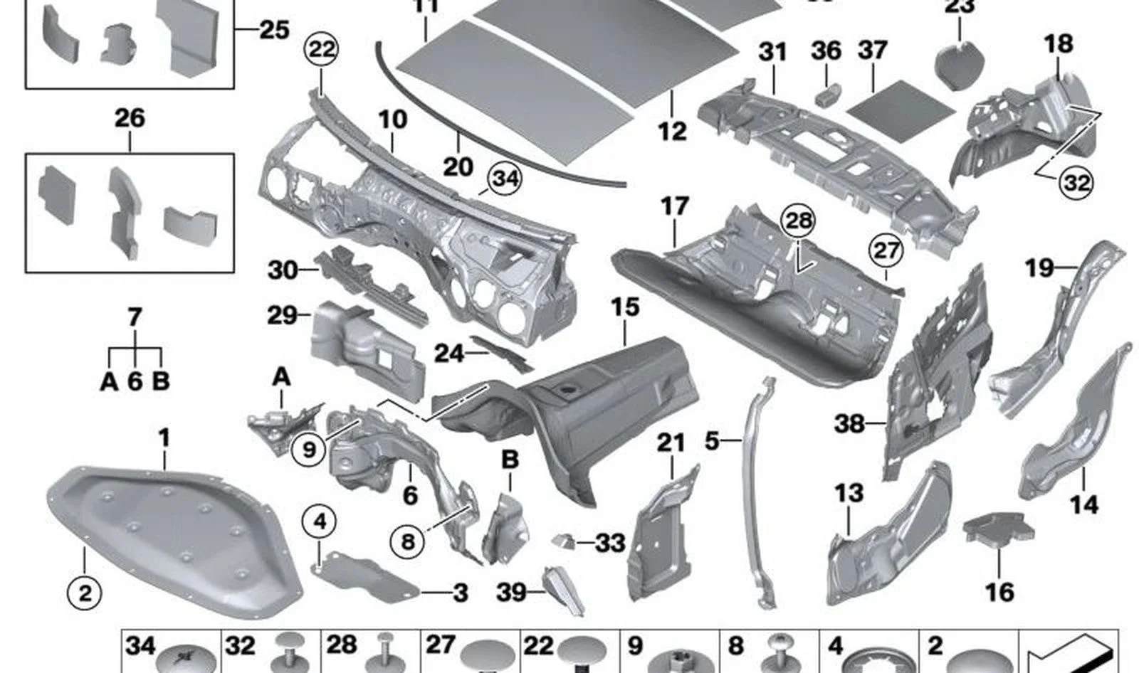 BMW F20 F21 F30 F31… Ön Bölme Duvarı Ses Yalıtımı 51487295800