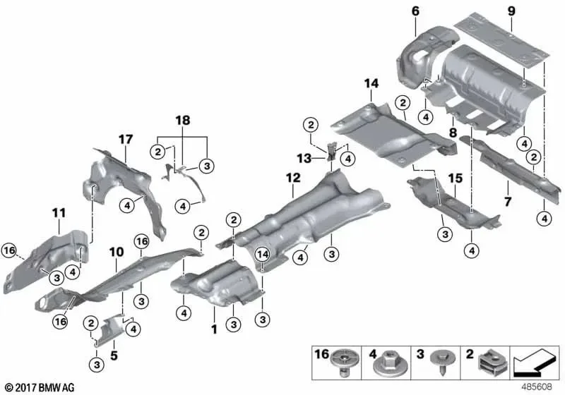 BMW F90 G30 G31 G32 Sol Ek Susturucu Isı Yalıtımı 51487340823