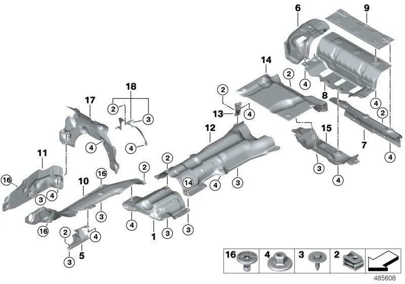 BMW G30 G31 G32 Arka Sağ Isı Yalıtımı 51487340826