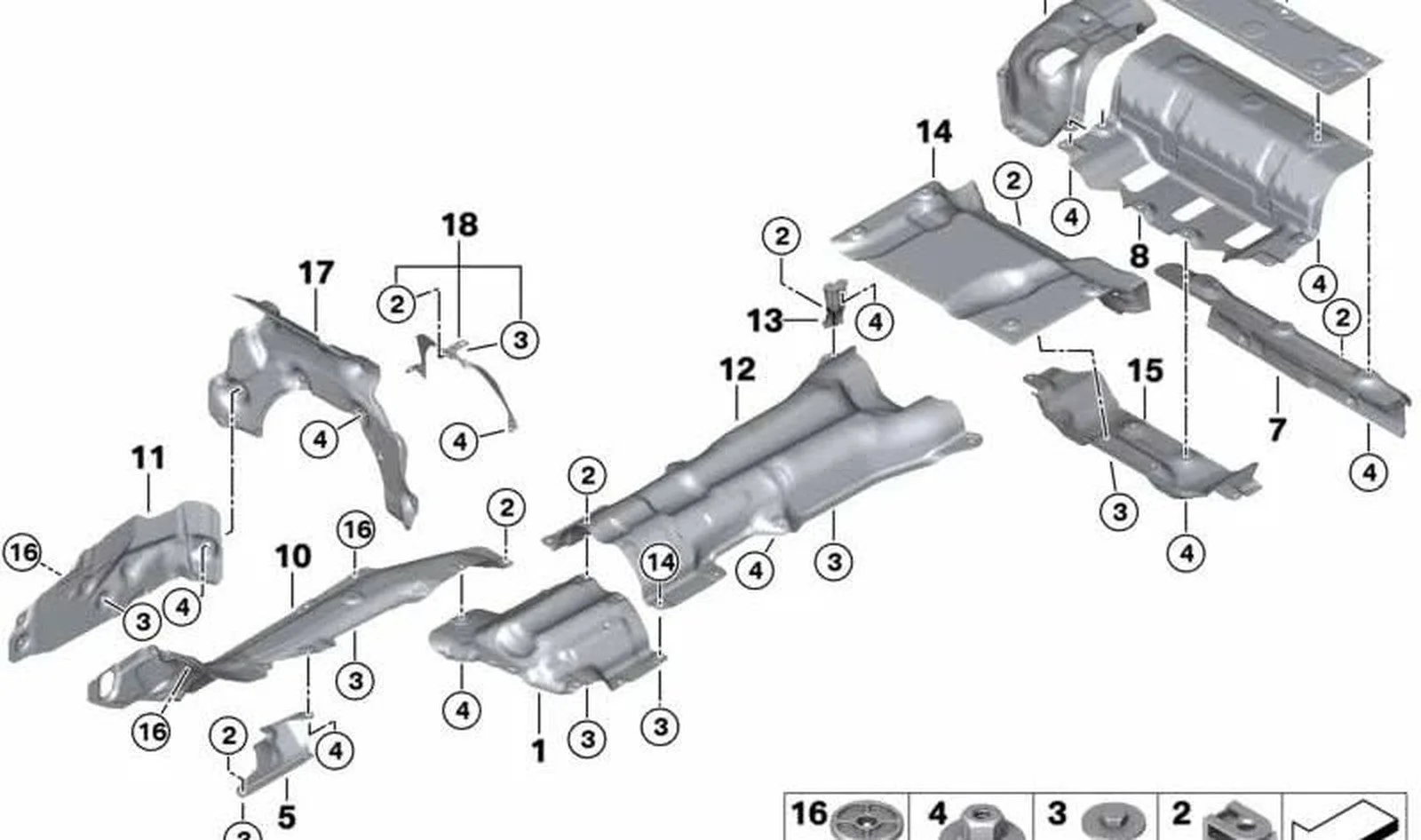 BMW G30 G31 G32 Arka Sağ Isı Yalıtımı 51487340826