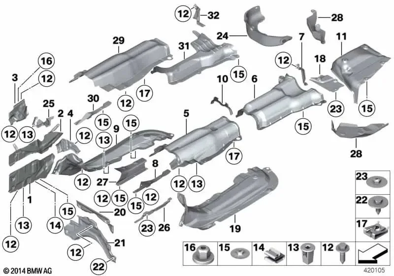 BMW 5 Serisi F07 F10 F11 Sol Ek Susturucu Isı Yalıtımı 51487346545