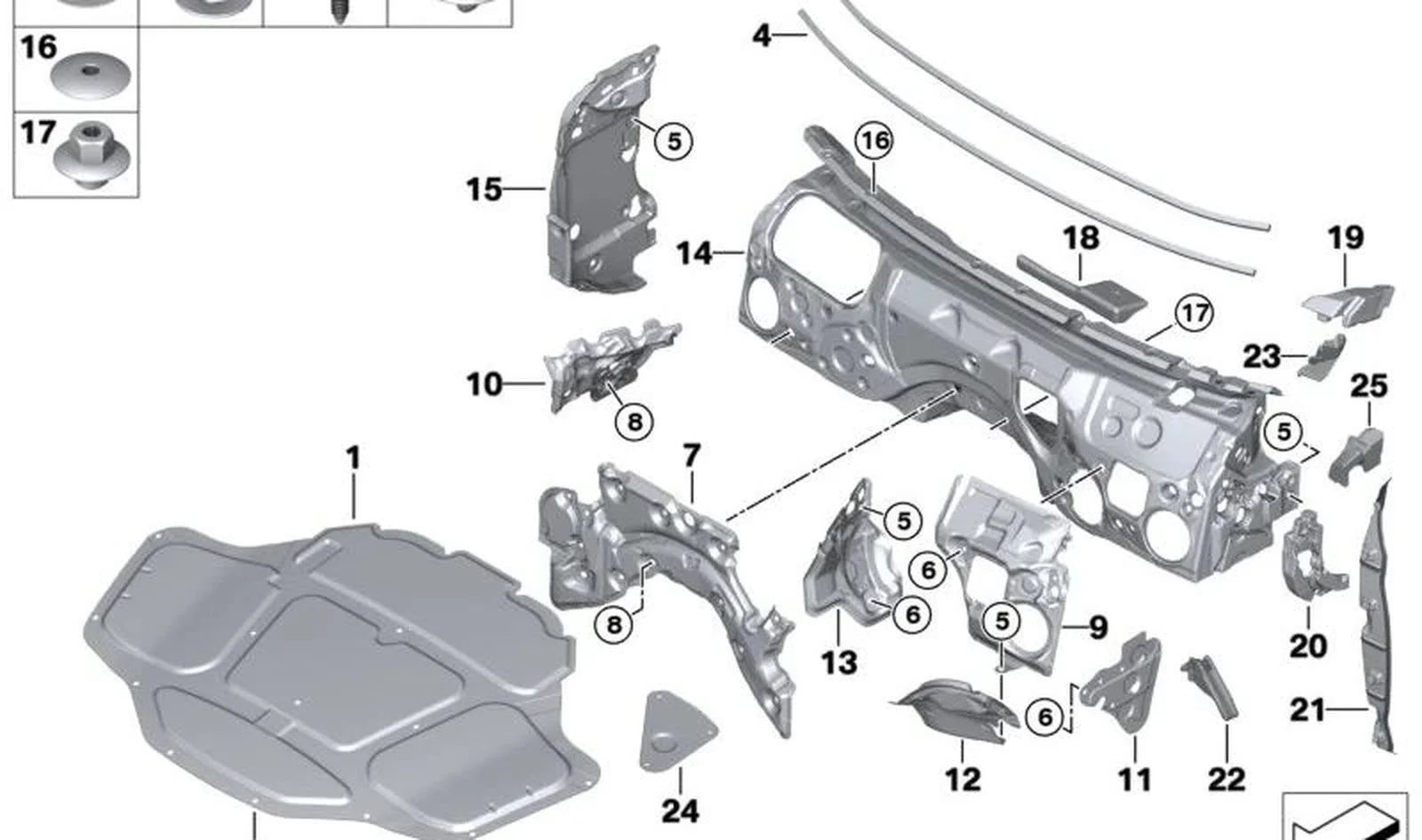 BMW 5 Serisi G30 G31 G38 A Sütunu Sol Sızdırmazlık Elemanı 51487352223