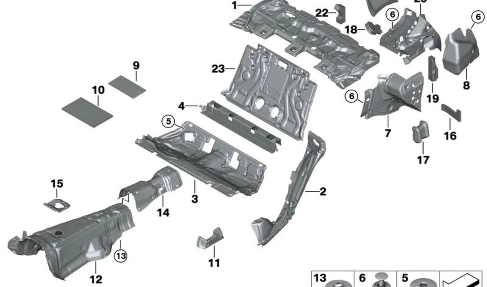 BMW 5 Serisi F90 G30 G31 G38 Sol Alt B Direği Ses Yalıtımı 51487375739