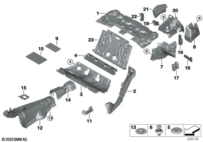 BMW 5 Serisi G31 Arka Sol Teker Davlumbazı Ses Yalıtımı 51487387515