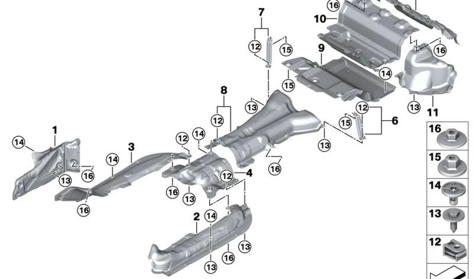 BMW G20 G21 G22 G23… Yakıt Deposu Isı Yalıtım Braketi 51487428155
