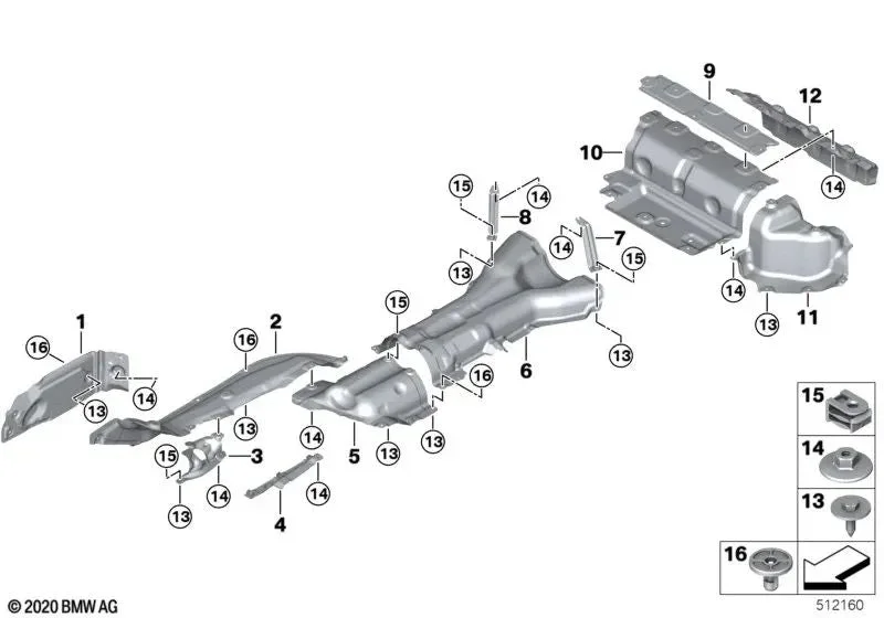 BMW G20 G21 G22 G23… Motor Takozu Isı Yalıtımı 51487428159