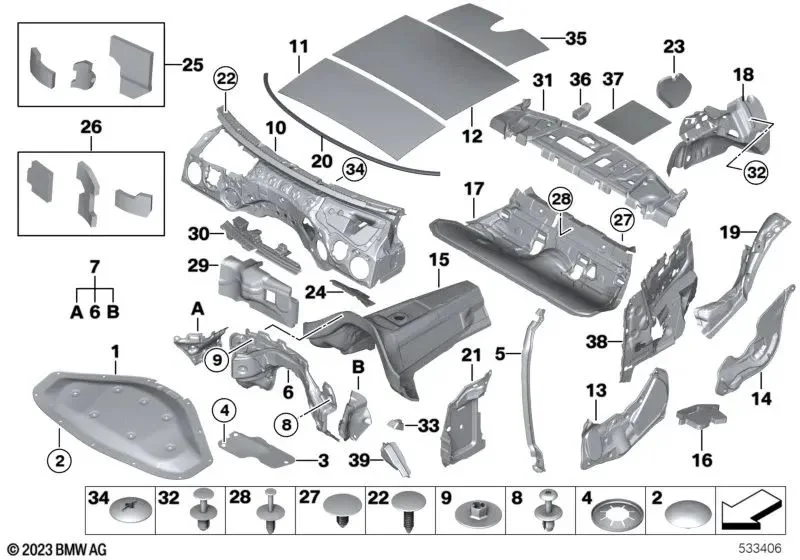 BMW F20 F21 F22 F23… Torpido Ses Yalıtım Parçası 51487431664