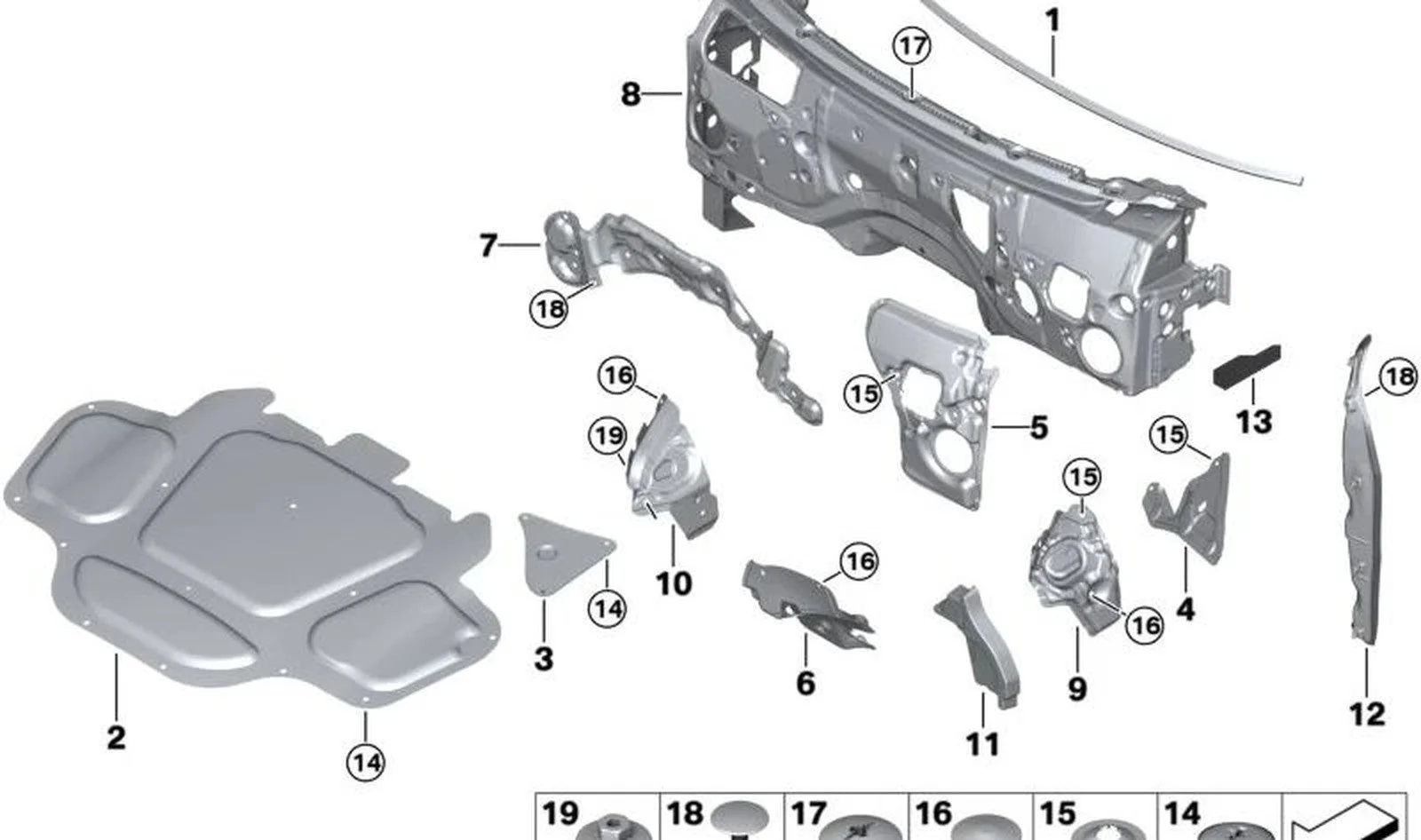 BMW F90 G05 G07 G30… Ön Cam Ses Yalıtım Şeridi 51487458549