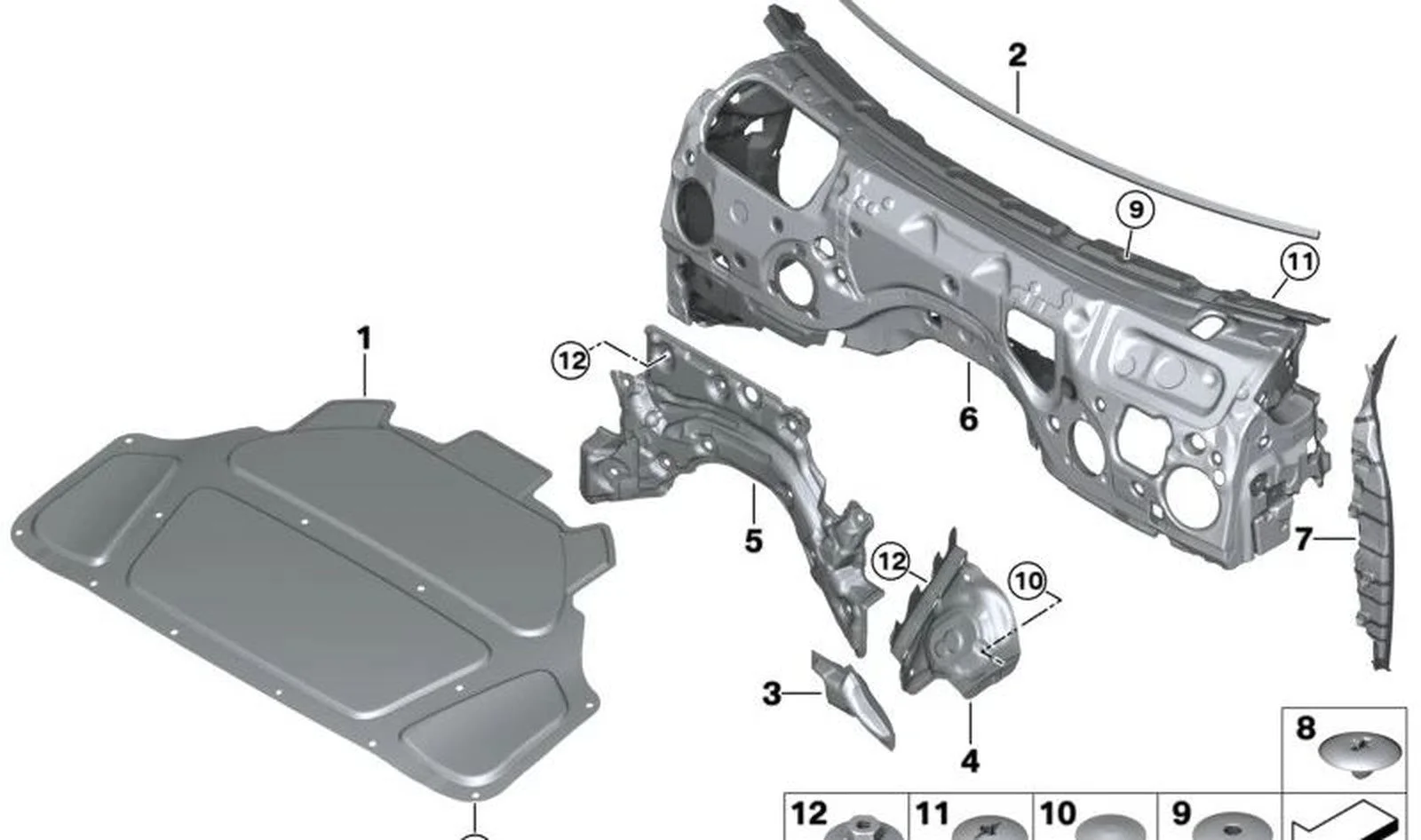 BMW G20 G21 G22 G23… Torpido Sacı Üst Ses Yalıtımı 51487483412
