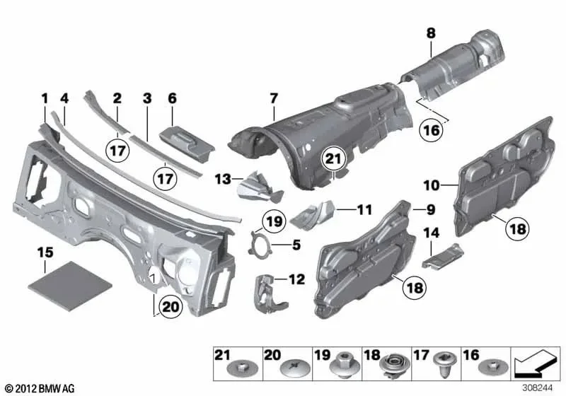 BMW F01 F02 F07 Şanzıman Tüneli Ses Yalıtımı 51487945996