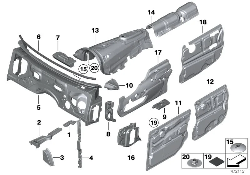 BMW F01 F02 F07 Şanzıman Tüneli Ses Yalıtımı 51487945996