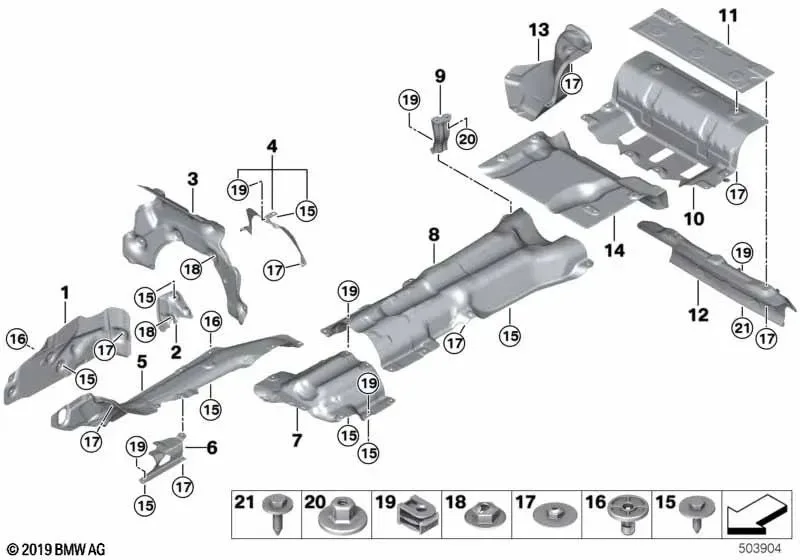 BMW F90 F91 F92 F93 Orta Tünel Isı Yalıtımı 51488060069