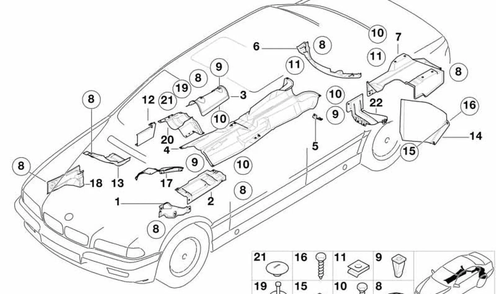 BMW E38 E39 Sağ Motor Takozu Isı Kalkanı 51488211947