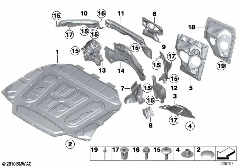 BMW F01 F02 F04 F06… Sol Motor Bölme Paneli Ses Yalıtımı 51489110177