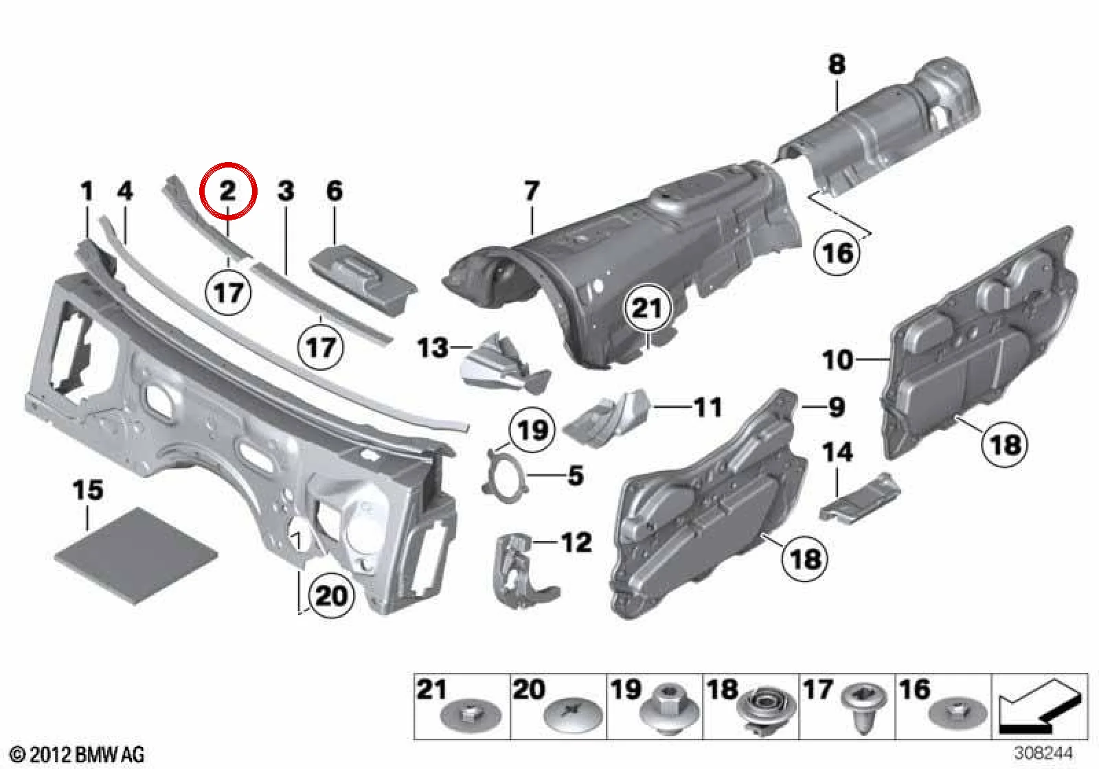BMW F01 F02 F04 F10… Sağ Ön Duvar Ses Yalıtımı Tutucusu 51489121686