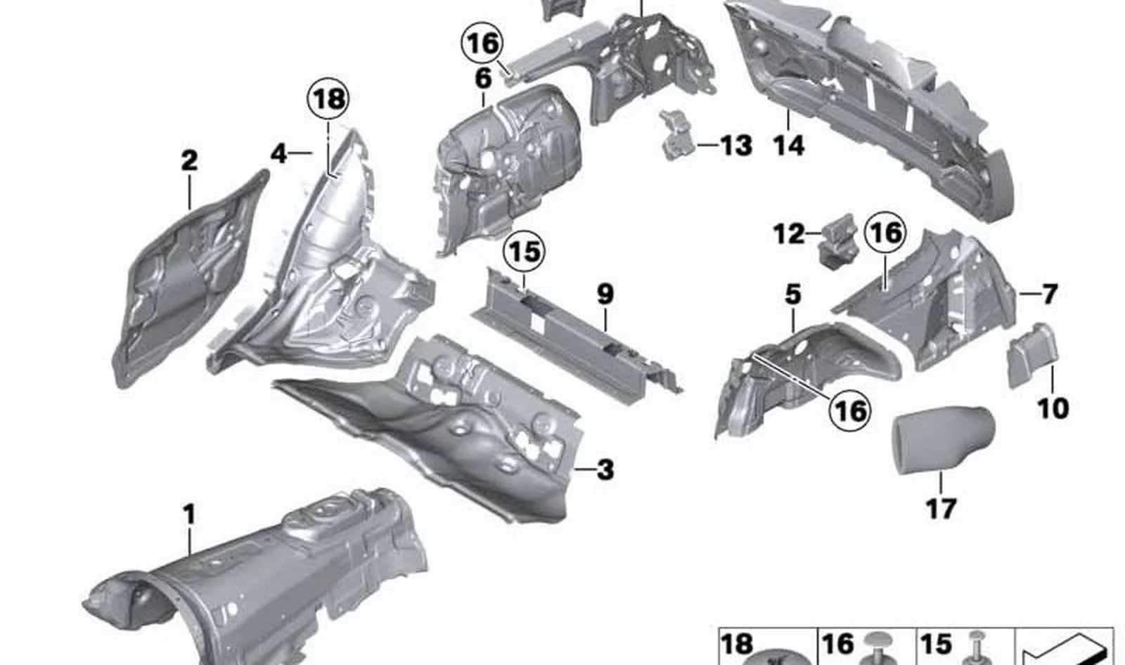 BMW 5 Serisi F11 Bagaj Sol Ses Yalıtımı 51489168513
