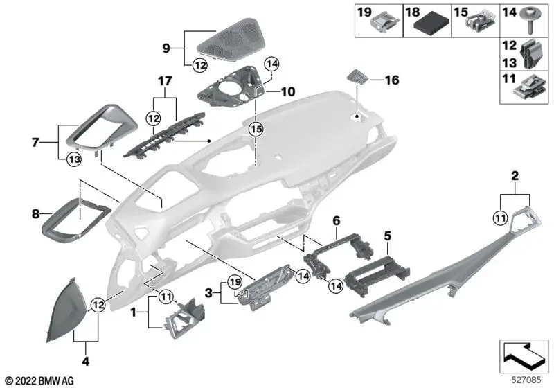 BMW G20 G21 G22 G23… Head-Up Ekran Akustik Yalıtım Parçası 51489621869
