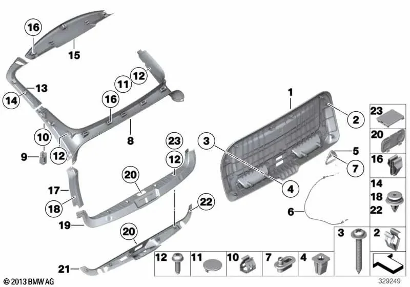 BMW 5 Serisi F07 Bagaj Eşiği Üst Çıtası 51497205814
