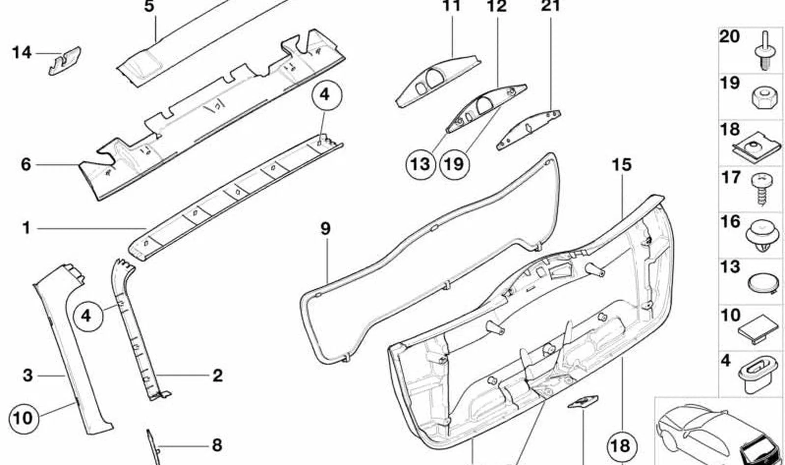 BMW 3 Serisi E46 Gri Arka Trim Kapağı 51498259848