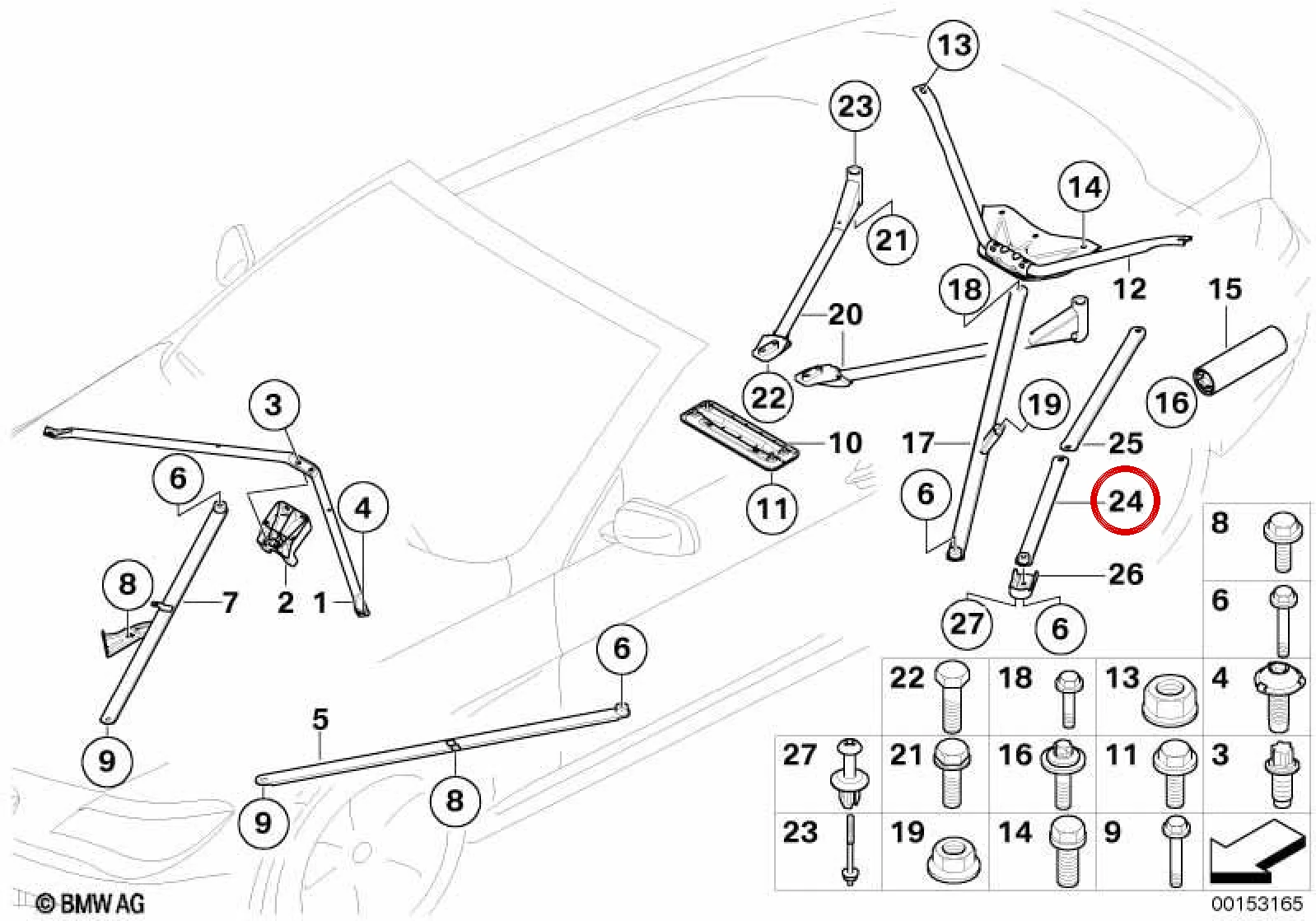 BMW 6 Serisi E63 E64 Ön Gövde Takviye Çubuğu 51618046780