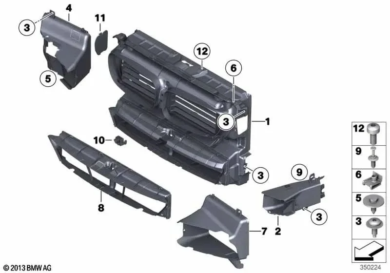 BMW F30 F31 F32 F33… Ön Hava Yönlendirme Kanalı 51647332894