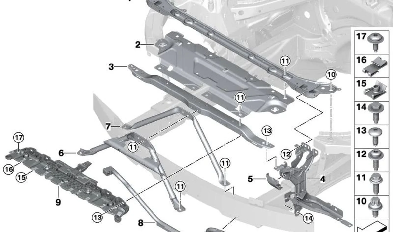 BMW 4 Serisi G23 U Tipi Şasi Gergi Çubuğu 51647956353