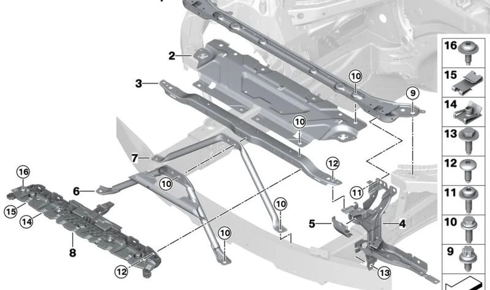 BMW 4 Serisi G22 G23 Ön Tampon Destek Braketi 51648493907